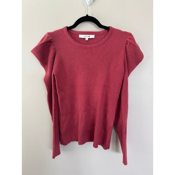 NWOT Women’s Joe’s Jeans Puff Sleeve Ribbed Top in Slate Rose SZ S - Picture 4 of 8
